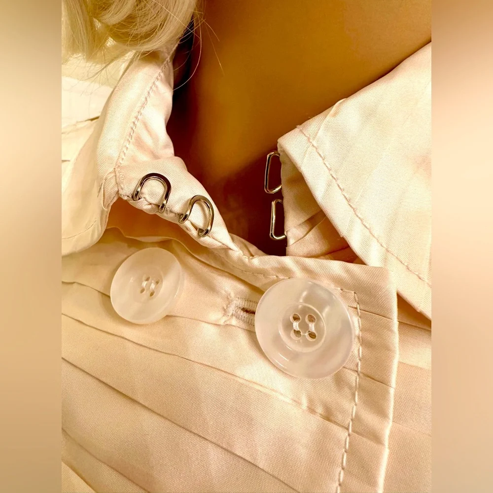 DESIGNER! DONCASTER COLLECTION!🌸100% SILK PEACOAT/DUSTER/White/Size-10 - Picture 8 of 16
